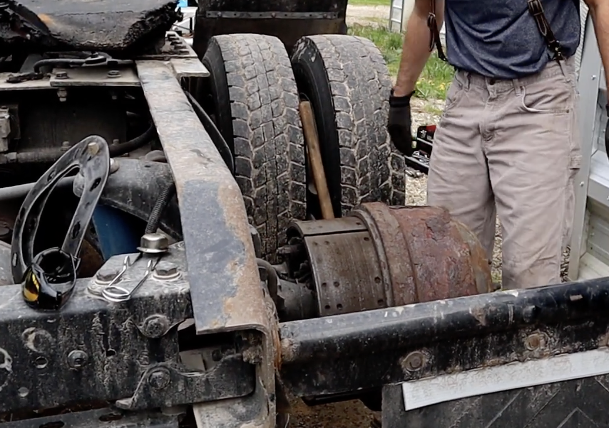 this image shows commercial truck suspension repair in Kalamazoo, MI