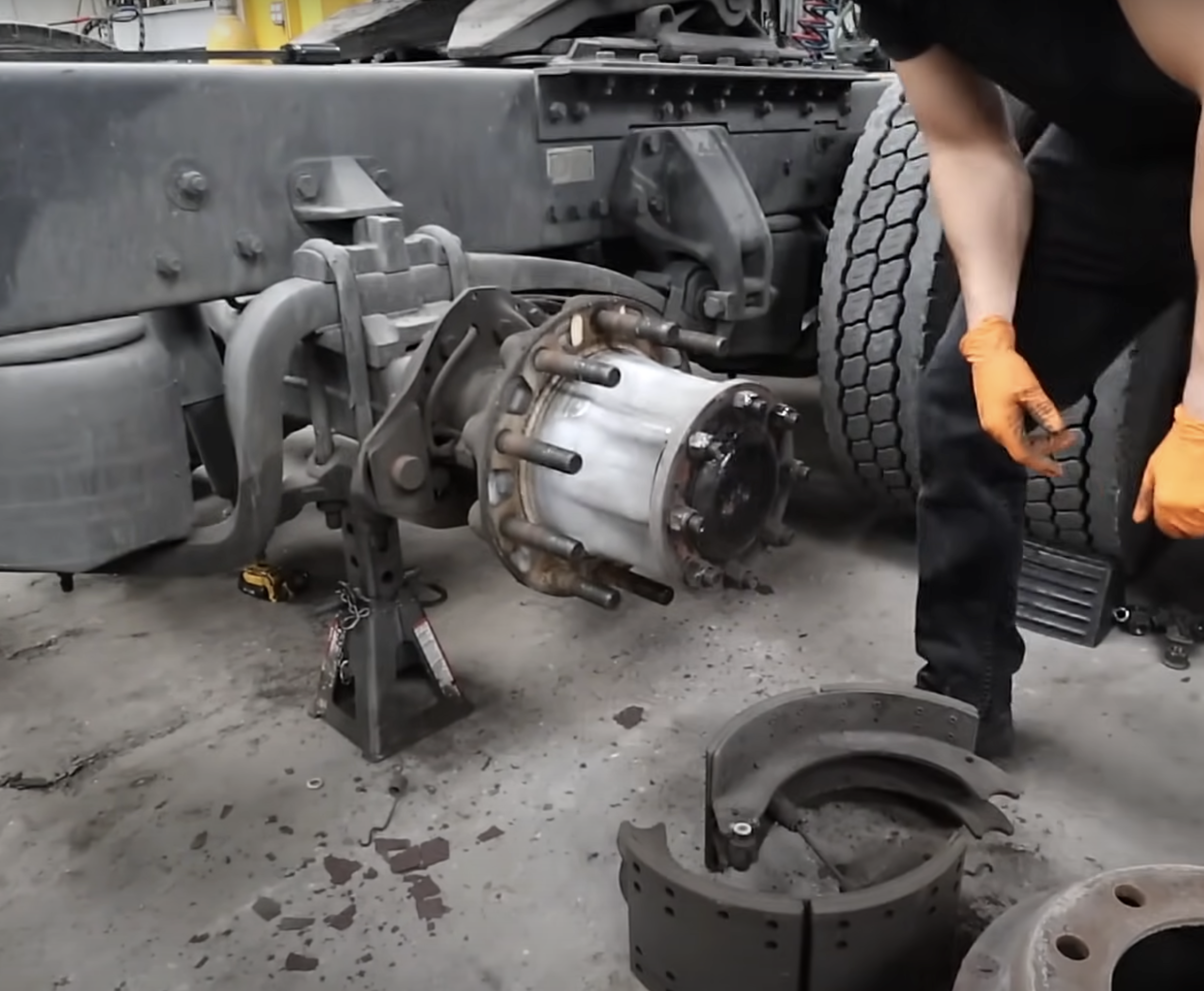 this image shows truck brake repair in Kalamazoo, MI